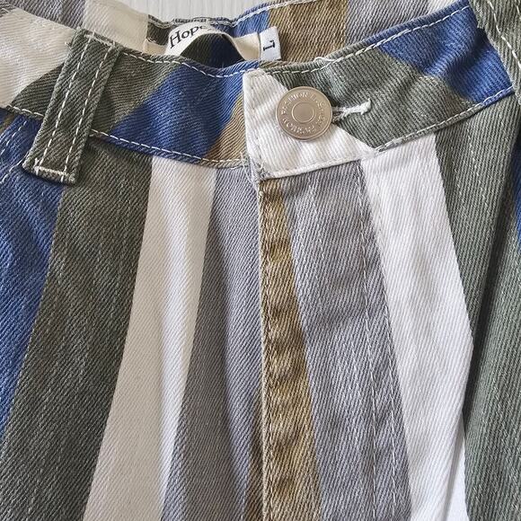 Hope L Bell Bottom Jeans Vintage Style Striped Boho Retro Y2K Hippie 70's Retro - Picture 5 of 14